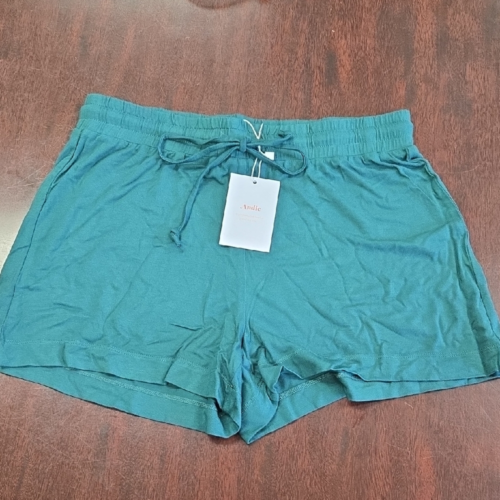 NWT Andie Fern Green Bamboo Lounge PJ  Shorts with Elastic Waistband XS